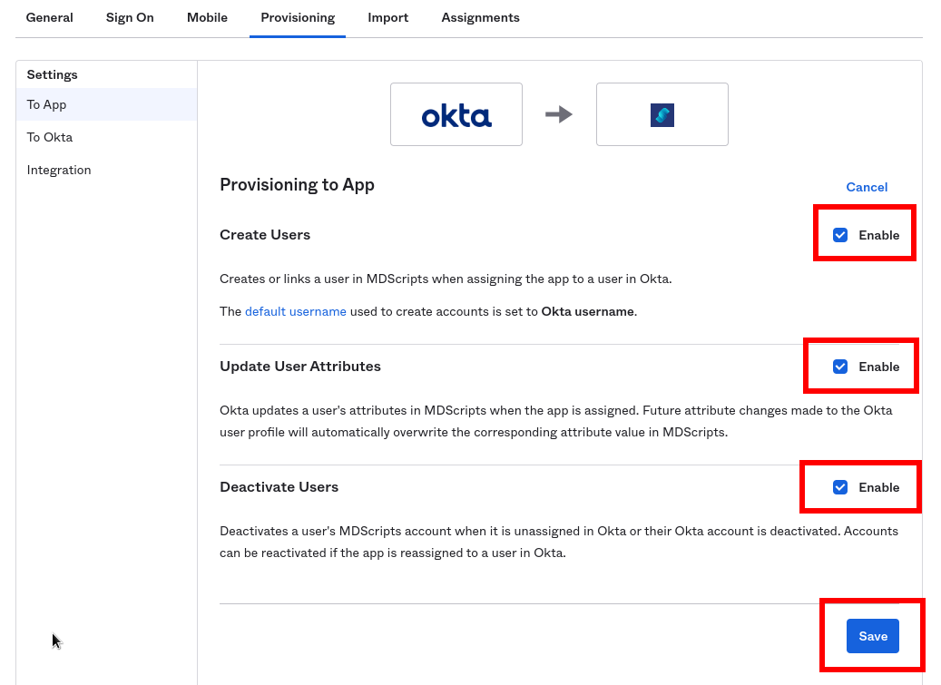 Settings To API